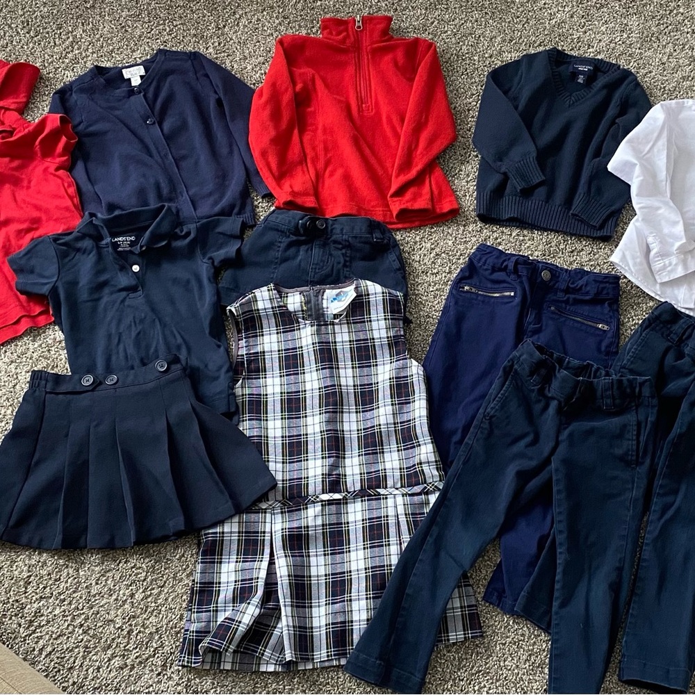 13 piece uniform set (plus matching doll dress). All size 4/4T